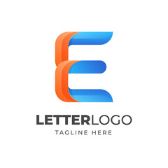 Colorful letter E logo design
