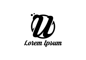 Obraz premium Letter U Minimal Monogram