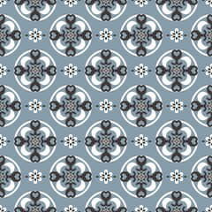 Obraz premium Baroque style continuous seamless background, used for wallpaper, pattern texture, tile, web page background, surface texture, fabric texture
