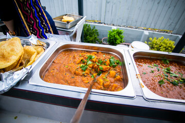 Authentic Indian food and snacks close up
