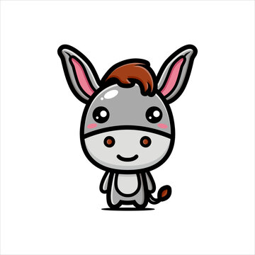 Cute donkey character vector design