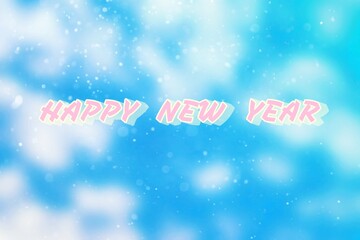 Fototapeta na wymiar Happy New Year with blue background card