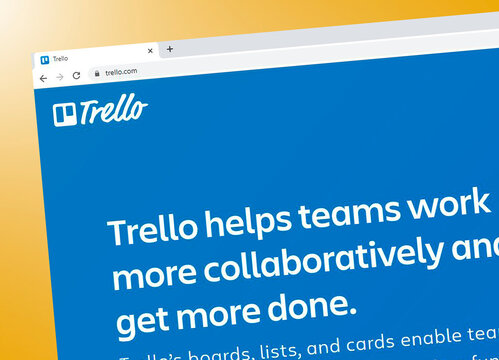 São Paulo, Brazil - December 16, 2020: Home page of Trello - project management application.