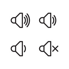 sound volume icon set. Vector graphic illustration. Suitable for website design, logo, app, template, and ui. 