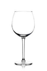 Glass for red wine glass on the lumen on a white background