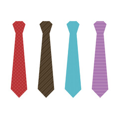 Vector set of isolated neckties.