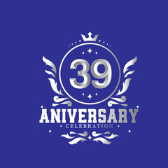 39 Year Anniversary Vector Template Design Illustration