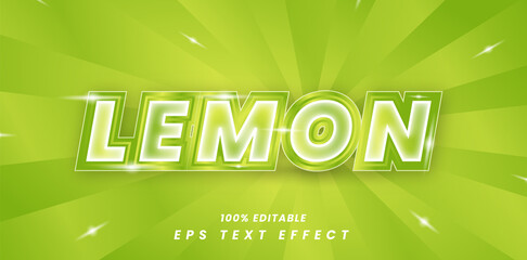 Fototapeta na wymiar lemon editable text effect 