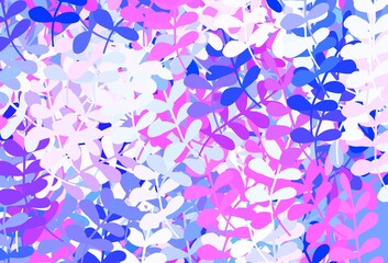 Light Purple vector doodle pattern with leaves.