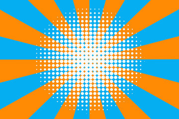 Abstract orange blue rays for wallpaper design. Bright star. Vector design. Explosion background. Stock image. EPS10.