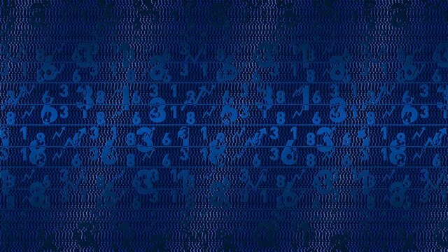 Figures. Press wall - background with many numbers replacing each other