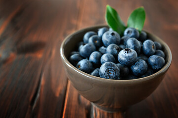 Fresh Blueberries In Bowl On Table