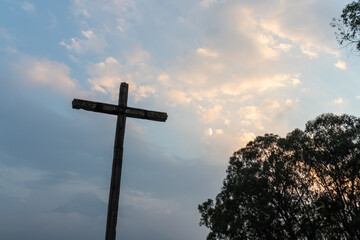 cross at sunset