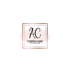 Initial AC Handwriting, Wedding Monogram Logo Design, Modern Minimalistic and Floral templates for Invitation cards	
