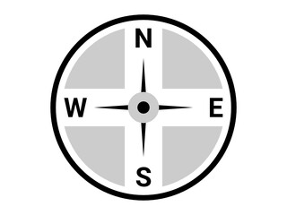 Flat compass direction illustration. Map symbol.