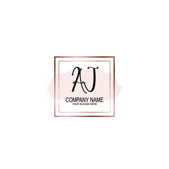 Initial AJ Handwriting, Wedding Monogram Logo Design, Modern Minimalistic and Floral templates for Invitation cards	
