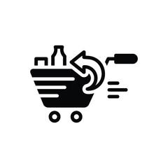 Black solid icon for return
