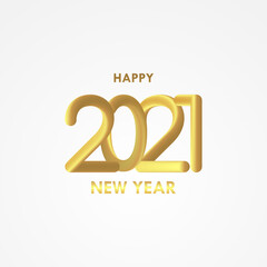 Happy New Year 2021 With 3d Tube Text Vector Design For Banner Print and Greeting Background
