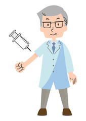 注射をうける医療関係者