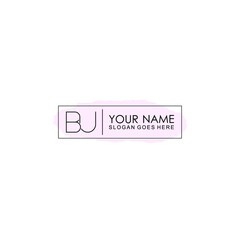 Initial BU Handwriting, Wedding Monogram Logo Design, Modern Minimalistic and Floral templates for Invitation cards	
