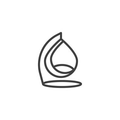 Fototapeta premium Hanging chair line icon. linear style sign for mobile concept and web design. Swing chair outline vector icon. Symbol, logo illustration. Vector graphics