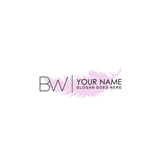 Fototapeta na wymiar Initial BW Handwriting, Wedding Monogram Logo Design, Modern Minimalistic and Floral templates for Invitation cards 