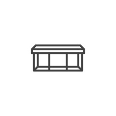 Bench furniture line icon. linear style sign for mobile concept and web design. Seater bench outline vector icon. Symbol, logo illustration. Vector graphics