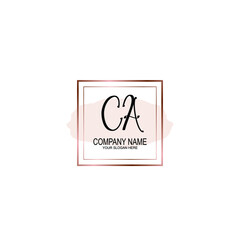Initial CA Handwriting, Wedding Monogram Logo Design, Modern Minimalistic and Floral templates for Invitation cards	
