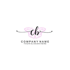 Initial CB Handwriting, Wedding Monogram Logo Design, Modern Minimalistic and Floral templates for Invitation cards	
