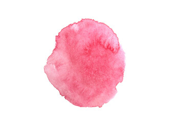 Colorful pink watercolor stain with aquarelle paint blotch for Valentine day or wedding