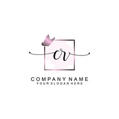 Initial CR Handwriting, Wedding Monogram Logo Design, Modern Minimalistic and Floral templates for Invitation cards	
