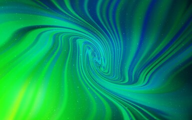 Light Blue, Green vector template with space stars. Glitter abstract illustration with colorful cosmic stars. Smart design for your business advert.