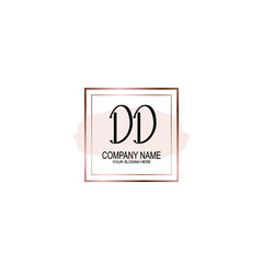 Initial DD Handwriting, Wedding Monogram Logo Design, Modern Minimalistic and Floral templates for Invitation cards	

