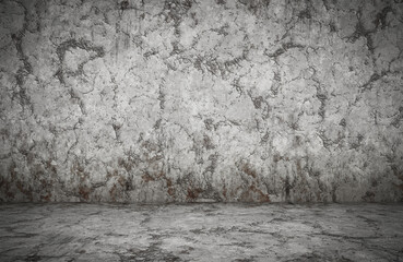 empty room, plaster wall, grey background