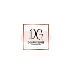 Initial DG Handwriting, Wedding Monogram Logo Design, Modern Minimalistic and Floral templates for Invitation cards	
