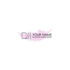 Initial DJ Handwriting, Wedding Monogram Logo Design, Modern Minimalistic and Floral templates for Invitation cards	
