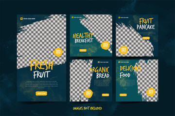 Fresh and Tasty Food Social Media Promotion for Instagram Template Premium Vector