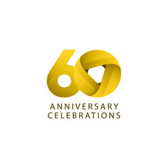 60 years anniversary design template.