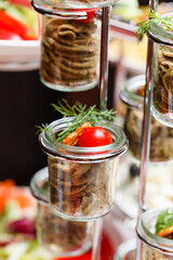 tasty appetizer on the catering table