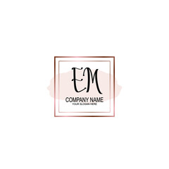 Initial EM Handwriting, Wedding Monogram Logo Design, Modern Minimalistic and Floral templates for Invitation cards	
