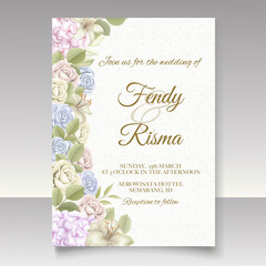 Elegant floral template wedding card