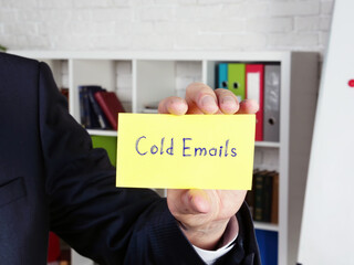 Juridical concept meaning  Cold Emails    with sign on the sheet.