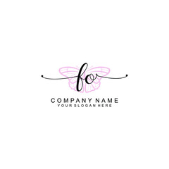 Initial FO Handwriting, Wedding Monogram Logo Design, Modern Minimalistic and Floral templates for Invitation cards	
