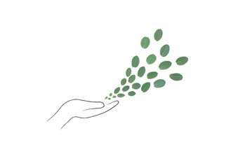 手から葉っぱが湧き出る。