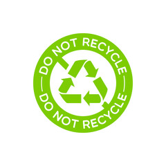 Vector Round Do Not Recycle Label