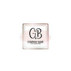 Initial GB Handwriting, Wedding Monogram Logo Design, Modern Minimalistic and Floral templates for Invitation cards	
