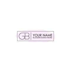 Initial GB Handwriting, Wedding Monogram Logo Design, Modern Minimalistic and Floral templates for Invitation cards	
