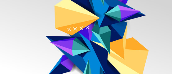 3d low poly abstract shape background vector illustration