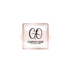 Initial GO Handwriting, Wedding Monogram Logo Design, Modern Minimalistic and Floral templates for Invitation cards	
