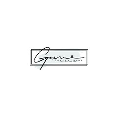 Initial GW Handwriting, Wedding Monogram Logo Design, Modern Minimalistic and Floral templates for Invitation cards	
